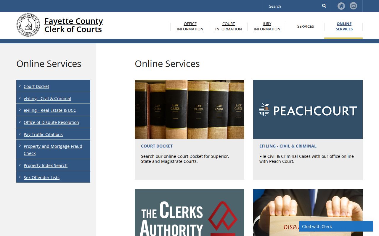 Fayette County Clerk official online court services
